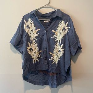 Free People blue surfer button down